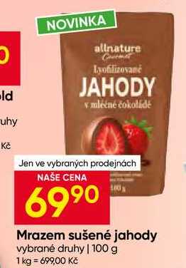 Mrazem sušené jahody vybrané druhy 100 g