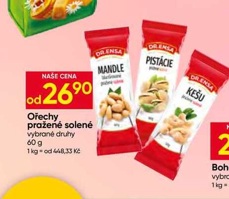 DR. ENSA Ořechy pražené solené vybrané druhy 60 g