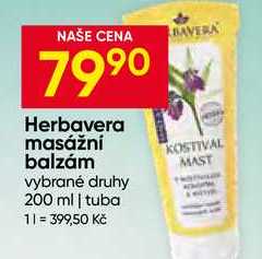 Herbavera masážní balzám vybrané druhy 200 ml