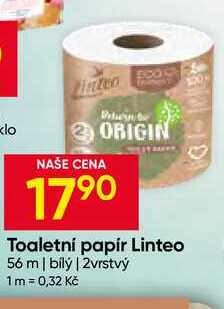 Linteo Toaletní papír 56 m bílý 2vrstvý