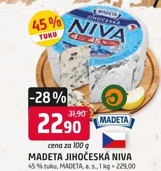 MADETA JIHOČESKÁ NIVA 45% tuku, 100g