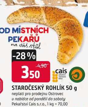 STAROČESKÝ ROHLÍK 50 g