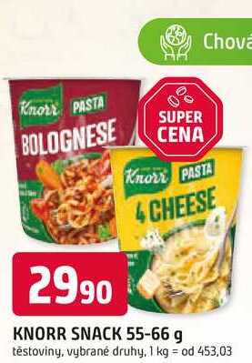 KNORR SNACK 55-66 g těstoviny