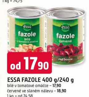 ESSA FAZOLE 400 g/240 g bilé v tomatové omáčce