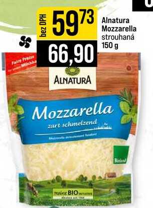 Alnatura Mozzarella strouhaná 150 g