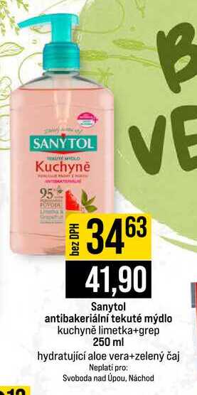 Sanytol antibakeriální tekuté mýdlo kuchyně limetka+grep 250 ml 