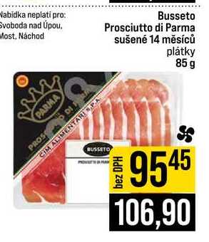 Busseto Prosciutto di Parma sušené 14 měsíců plátky 85 g