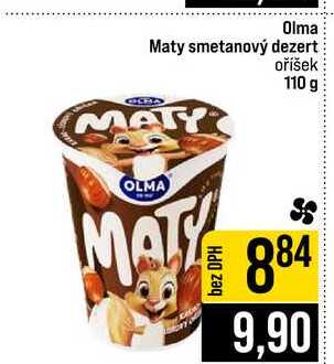 Olma Maty smetanový dezert oříšek 110 g