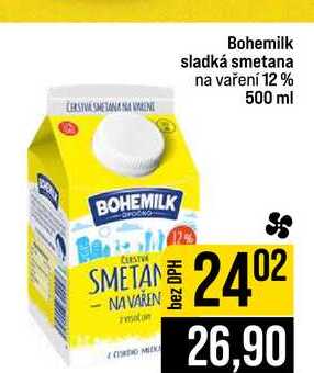 Bohemilk sladká smetana na vaření 12% 500 ml