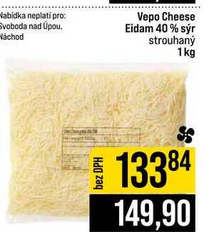 Vepo Cheese Eidam 40% sýr strouhaný 1kg