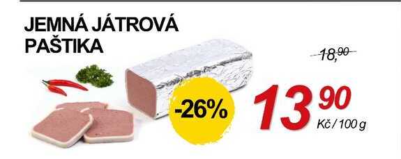 JEMNÁ JÁTROVÁ PAŠTIKA, 100 g