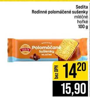 Sedita Rodinné polomáčené sušenky mléčné hořké 100 g
