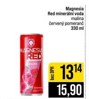 Magnesia Red minerální voda malina červený pomeranč 330 ml
