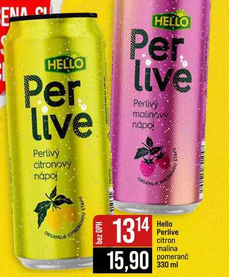Hello Perlive citron malina pomeranč 330 ml