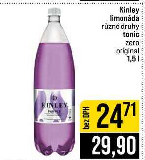 Kinley limonáda různé druhy tonic zero original 1,5l