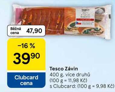 Tesco Závin, 400 g, více druhů 