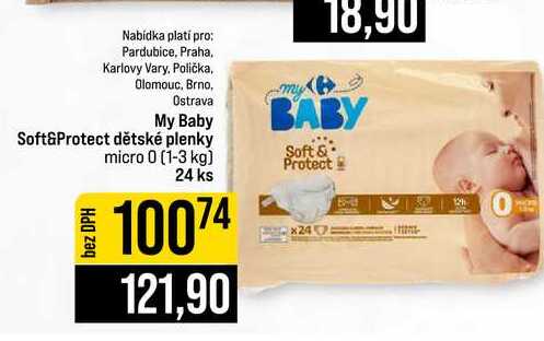 My Baby Soft&Protect dětské plenky micro 0 (1-3 kg) 24 ks