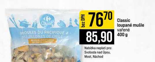 Classic loupané mušle vařené 400 g 