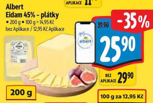 Albert Eidam 45% - plátky, 200 g