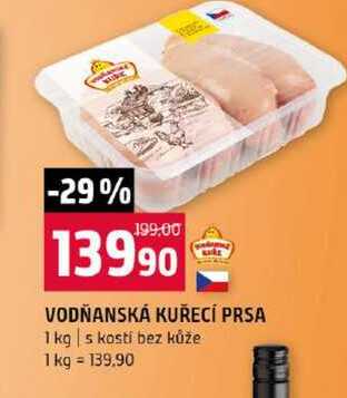 VODŇANSKÁ KUŘECÍ PRSA 1 kg s kosti bez kůže