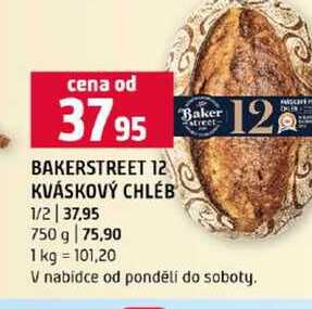 BAKERSTREET 12 KVÁSKOVÝ CHLEB 750 g