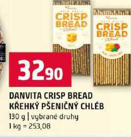 DANVITA CRISP BREAD KŘEHKÝ PŠENIČNÝ CHLÉB 130 g vybrané druhy