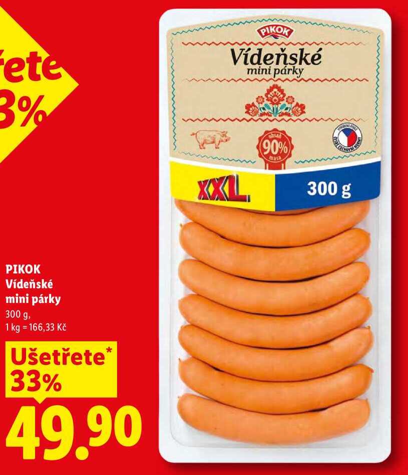 PIKOK Vídeňské mini párky, 300 g