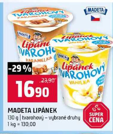 MADETA LIPÁNEK 130 g tvarohový vybrané druhy