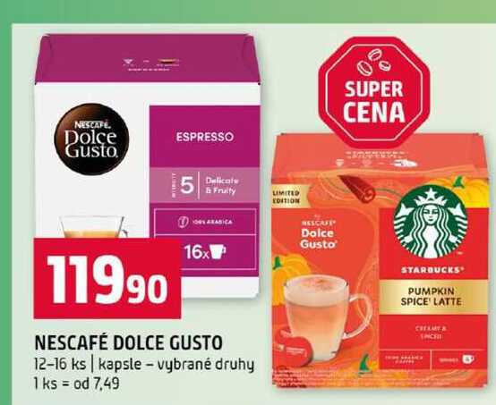 NESCAFÉ DOLCE GUSTO 12-16 ks kapsle vybrané druhy