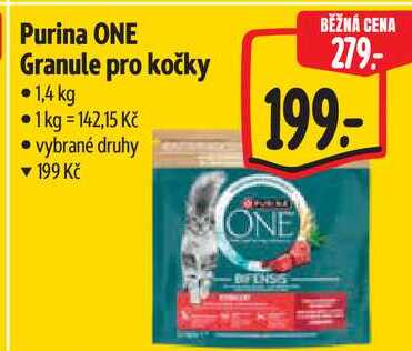 Purina ONE Granule pro kočky, 1,4 kg