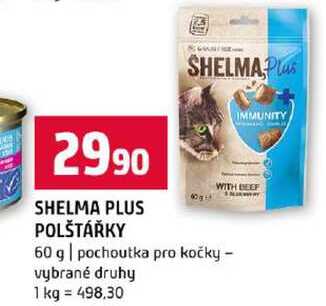SHELMA PLUS POLŠTÁŘKY 60 g pochoutka pro kočky vybrané druhy