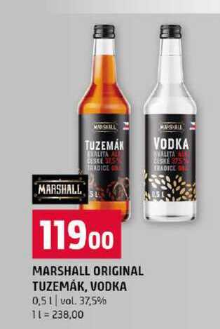 MARSHALL ORIGINAL TUZEMÁK, VODKA 0,5l vol. 37,5%