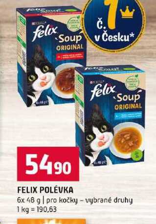 FELIX POLÉVKA 6x 48 g pro kočky vybrané druhy
