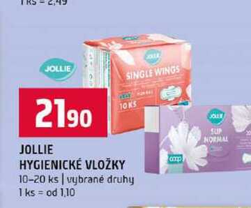 JOLLIE HYGIENICKÉ VLOŽKY 10-20 ks vybrané druhy