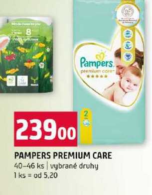 PAMPERS PREMIUM CARE 40-46 ks vybrané druhy