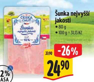 Šunka nejvyšší jakosti, 80 g