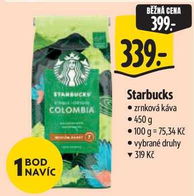 Starbucks zrnková káva, 450 g