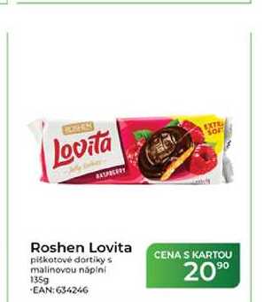 Roshen Lovita piškotové dortíky s malinovou náplni 135g