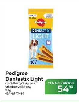 Pedigree Dentastix Light dentální tyčinky pro středně velké psy 98g
