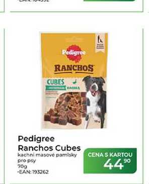 Pedigree Ranchos Cubes kachní masové pamlsky pro psy 70g
