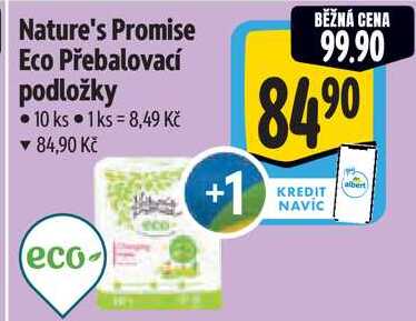 Nature's Promise Eco Přebalovací podložky, 10 ks