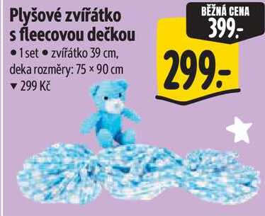 Plyšové zvířátko s fleecovou dečkou