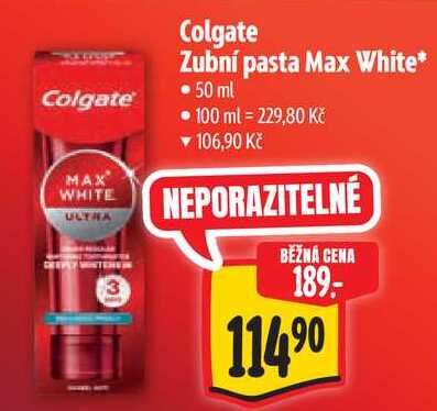 Colgate Zubní pasta Max White, 50 ml