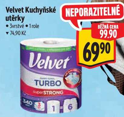 Velvet Kuchyňské utěrky, 1 role
