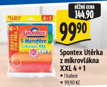 Spontex Utěrka z mikrovlákna XXL 4+1