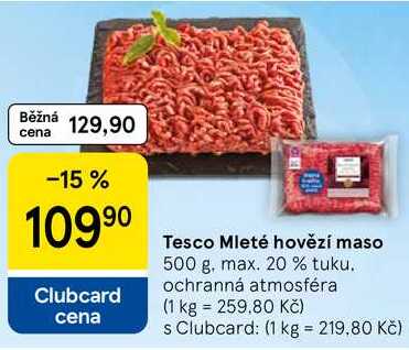 Tesco Mleté hovězí maso, 500 g, max. 20 % tuku