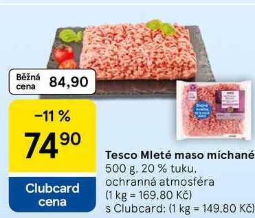 Tesco Mleté maso míchané, 500 g. 20 % tuku