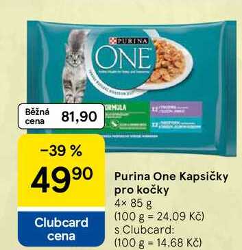 Purina One Kapsičky pro kočky, 4× 85 g