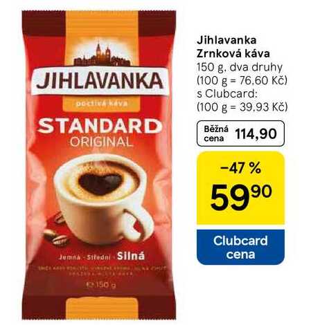 Jihlavanka Zrnková káva, 150 g