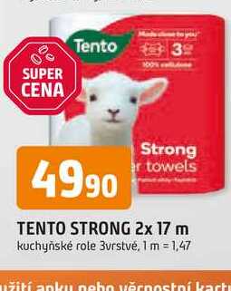 TENTO STRONG 2x 17 m kuchyňské role 3vrstvé